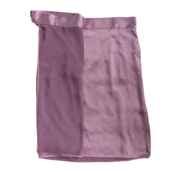 Wildfang Mauve Empower Satin Wrap Skirt Sz L - Picture 2 of 9